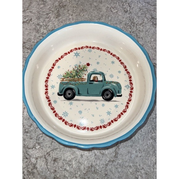 PIONEER WOMAN PIE PAN DISH CHRISTMAS TREE PICKUP